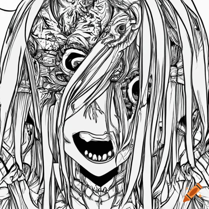 Scary anime coloring pages