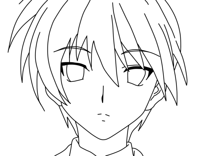 Coloring pages anime circus boy