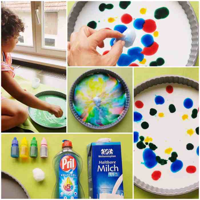 Milk food coloring dish soap