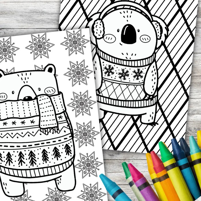 Cold weather animals coloring page