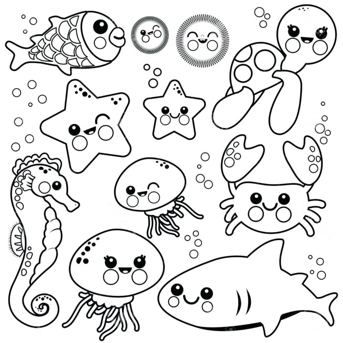 Coloring pages printable sea animals