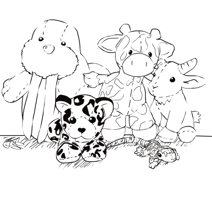 Childrens coloring pages stuffed animals