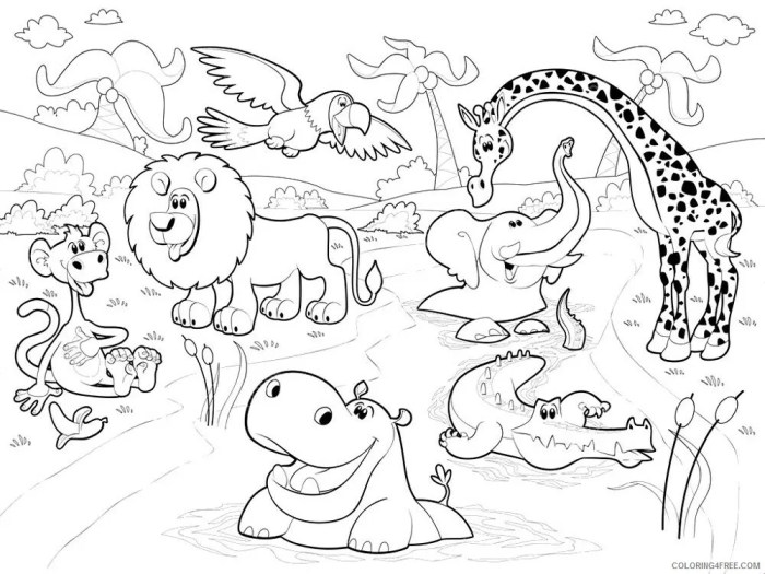 African animals coloring sheets