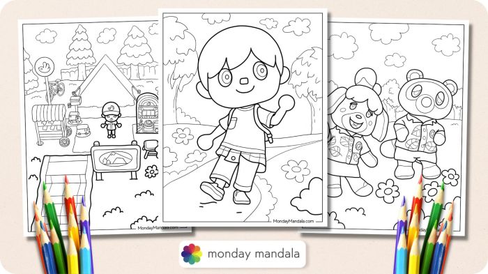 Animal crossing coloring pages free