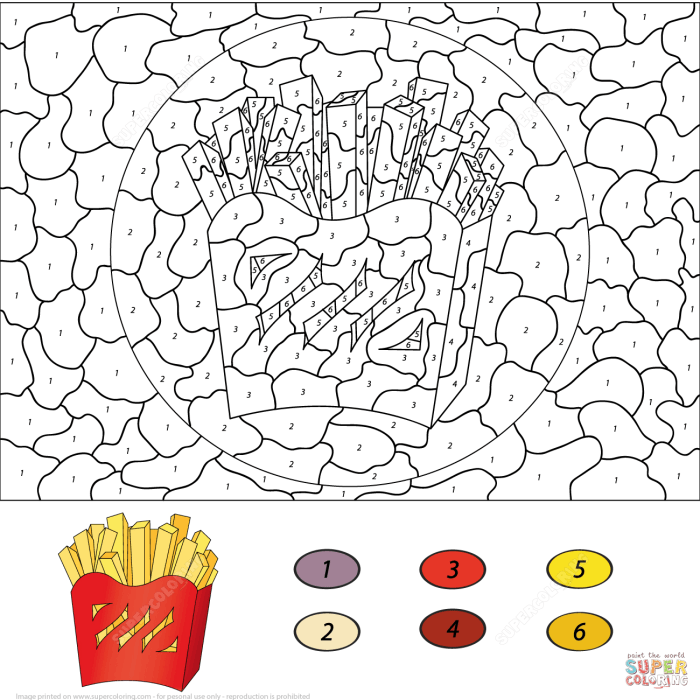 Food coloring by number