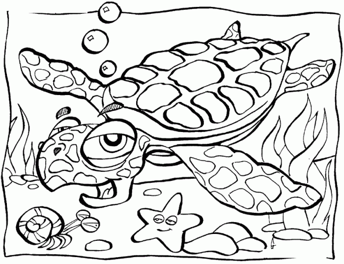 Coloring sheets of animals in the ocean