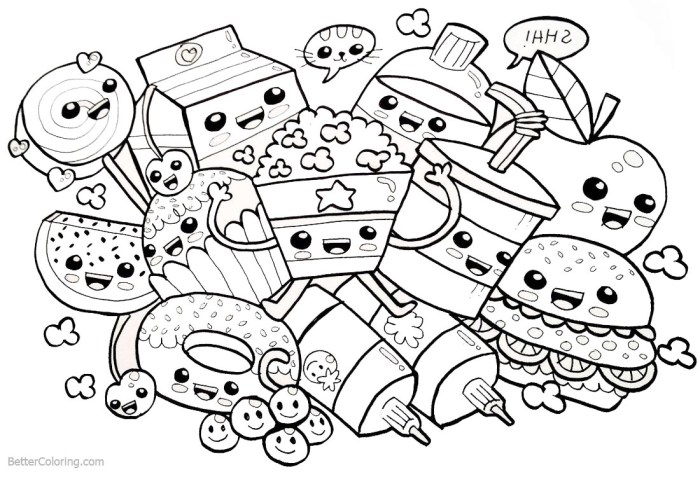 Printable coloring pages of food