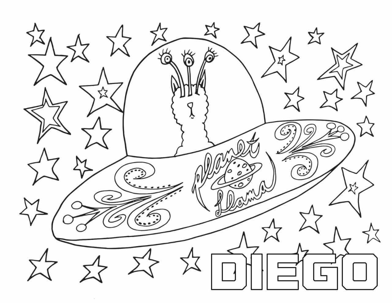 Diego animals coloring page