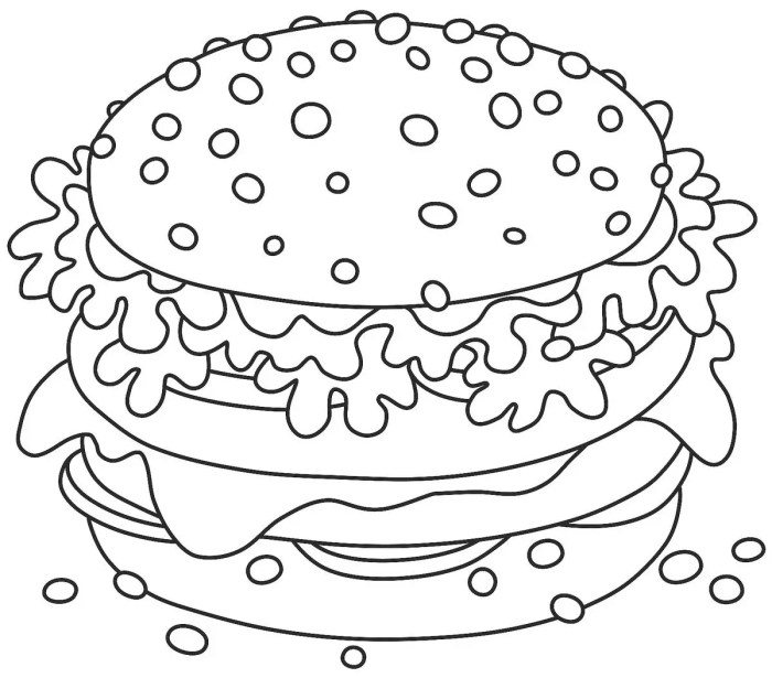 Coloring sheets of food