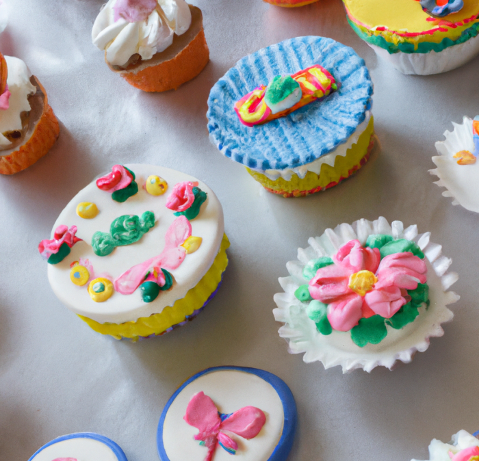 Adding food coloring to cake batter