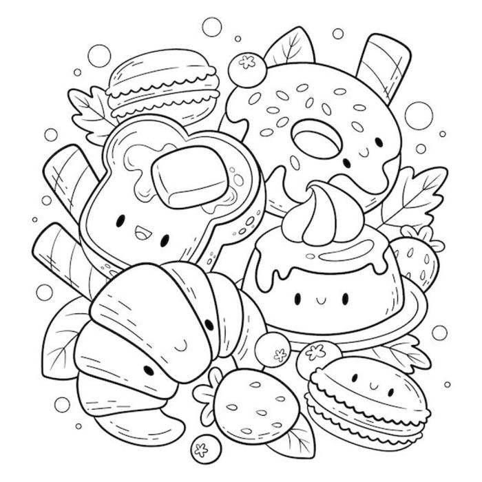 Cute food coloring sheet