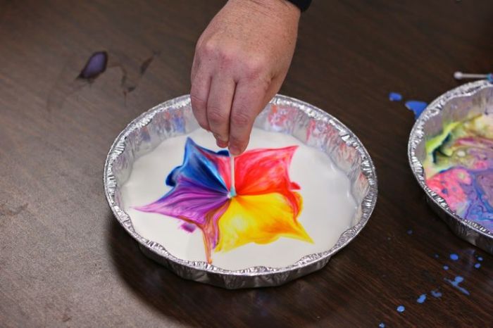 Milk food coloring dish soap