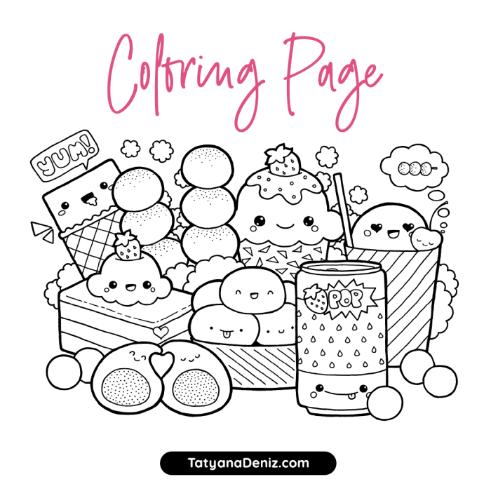 Cute food coloring sheet