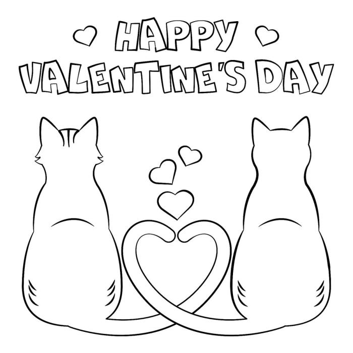 Cute valentine animal coloring