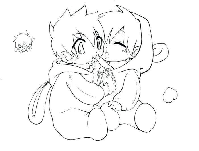 Cute boy anime coloring pages