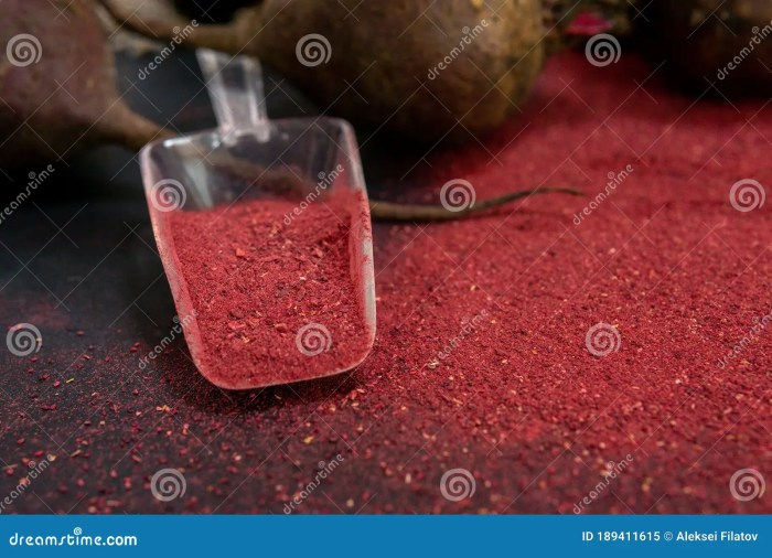 Beet powder for food coloring