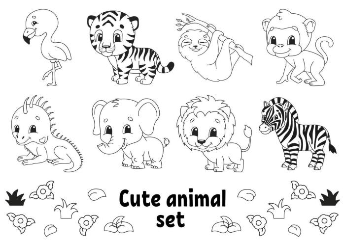 Coloring animal pages cartoon print