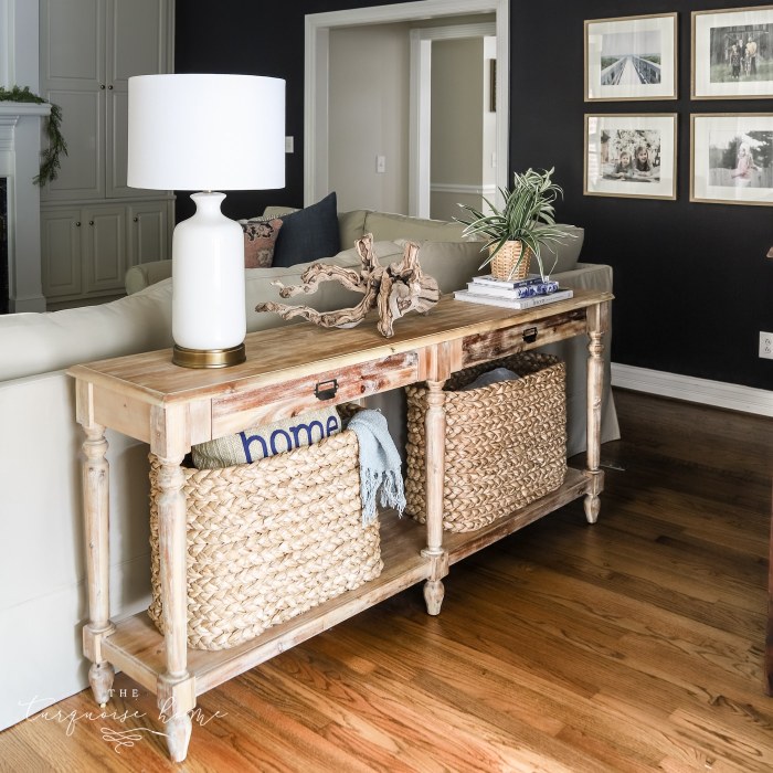 Sofa table christmas decor