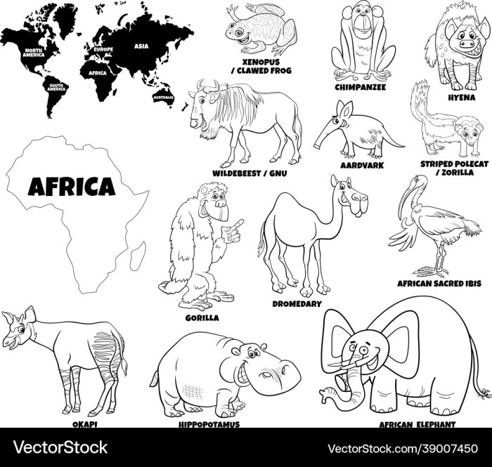 Coloring pictures of animals in africa