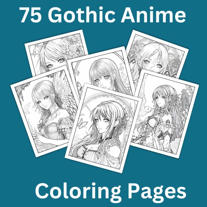 Free coloring pages of anime goth girls