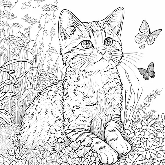 Coloring pages of animals cat