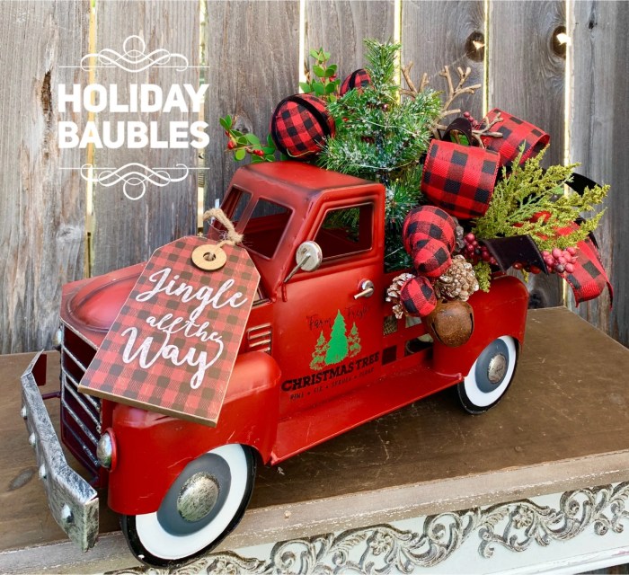 Red truck decor christmas