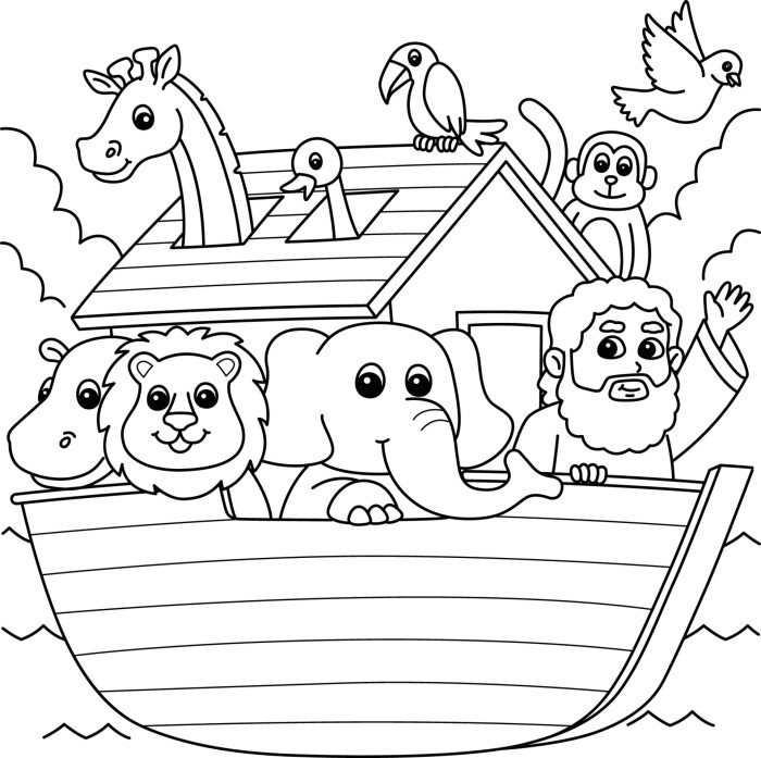 Noah's ark animals coloring pages