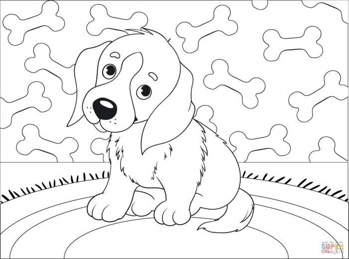 Cute anime puppy coloring pages