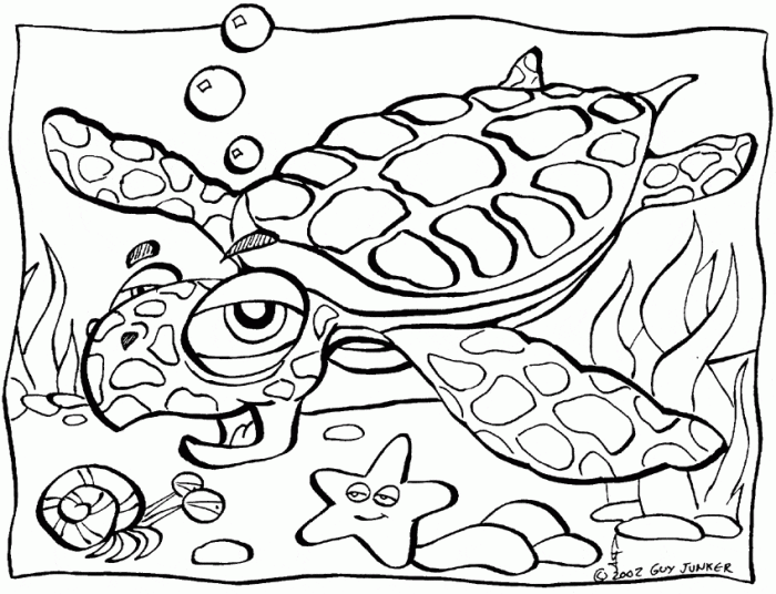 Coloring sheets of animals in the ocean