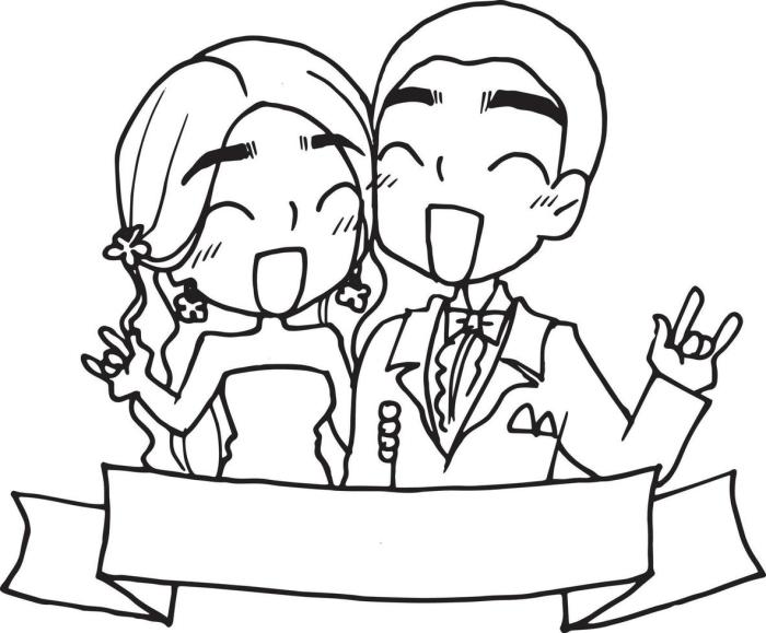 Anime wedding coloring pages