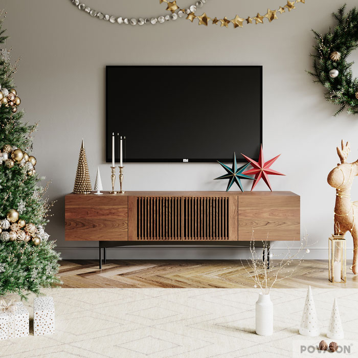 Tv stand christmas decor